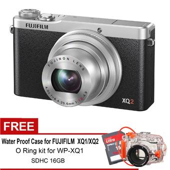 Fujifilm Finepix XQ2 - 12MP - Silver + Gratis Waterproof Case + O Ring Kit + SDHC 16GB  