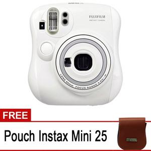 Fujifilm Instax Mini 25 25S White Free Pouch Kulit 25s PUTIH