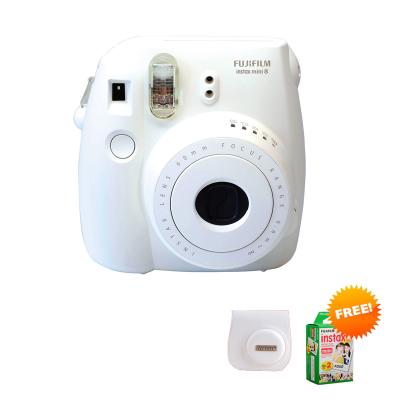 Fujifilm Instax Mini 8 Kamera Instax - White + Free Paper20 + Case