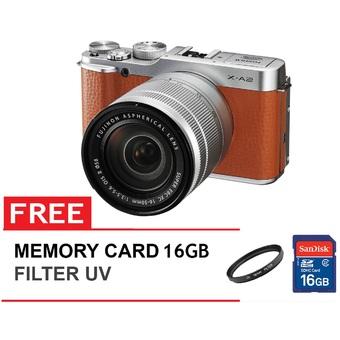 Fujifilm X-A2 16-50mm - 16.3MP - Brown + Gratis Memory - Filter  