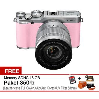 Fujifilm X-A2 XA2 Kit 16 50mm F.35 Pink_Free Memory SDHC 16 GB+Paket 350rb  