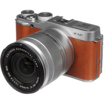 Fujifilm X-M1 16.3MP Mirrorless Digital Camera with 16-50mm + 27mm Twin Lens Kit Brown  