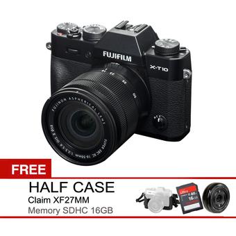 Fujifilm X-T10 XT10 16-50 - Hitam + GratisClaim Lens XF27MM+Memory SDHC 16 GB+Half Case  