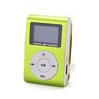GE 32GB Mini USB FM Radio LCD Screen MP3 Player Clip (Green) (Intl)  