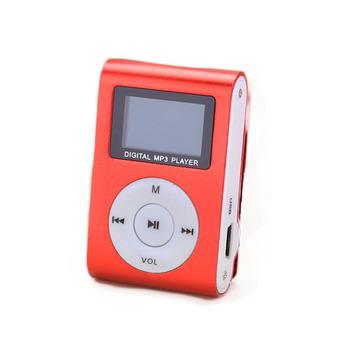 GE 32GB Mini USB FM Radio LCD Screen MP3 Player Clip (Red) (Intl)  