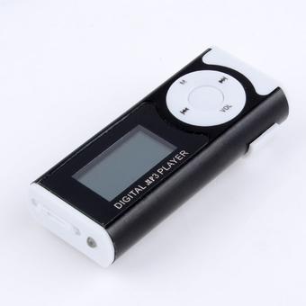 GE Digital LCD Screen Clip-on MP3 Player Rechargable Media Music Player With Micro SD Card Slot (Black)(INTL)  