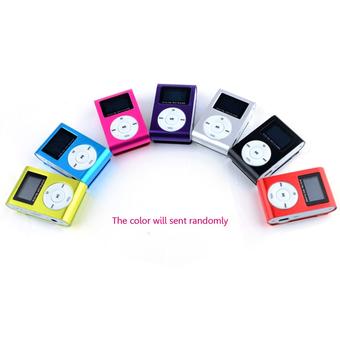 GE LCD Screen Metal Mini Clip-on MP3 Player with Micro TF/SD card Slot with Cable +Earphone(INTL)  