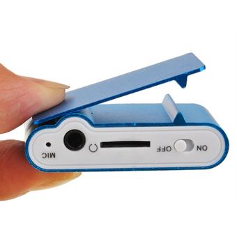 GE Mini Clip Metal Mp3 Player With LCD Screen + Micro / TF Slot For Mini SD Card Mp3 Blue (Blue)  