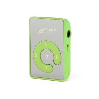 GE USB Mini Mirror Clip Mp3 Sport Music Player with TF-Card Slot Support Up To 8GB (Green)  