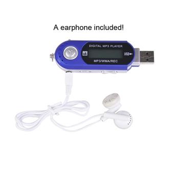 GE USB WMA MP3 Music Player With LCD Screen Earbud For TF Card/Micro SD (Blue)  