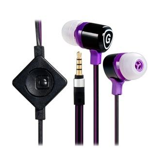 GENIPU GNP-106 3.5mm Plug Stereo In-Ear Earphone / Headphone with Microphone and 1.25 Flat Cable (Purple)  