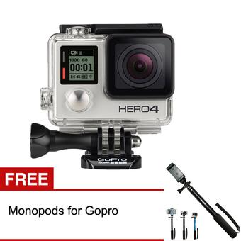 GoPro Action Camera HERO4 - Silver - Free Monopods for Gopro  