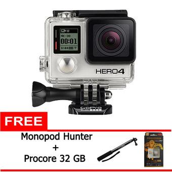 GoPro Hero 4 - Black + Gratis Monopod Hunter + Memory Procore 32GB Class 10 for_GoPro.  
