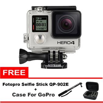 GoPro Hero 4 Edition - 12 MP - Hitam + Gratis Fotopro Selfie Stick QP-902E + Case For GoPro  