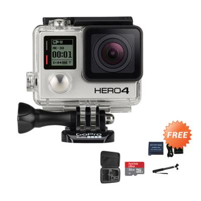 GoPro Hero 4 Silver Edition Action Cam [Paket Komplit Ready to Use]