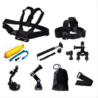 Gopro Accessories 9 in 1 Kit Chest + Head Strap + Floating Grip + Handlebar Seatpost + Monopod + Suction Cup (INTL)  