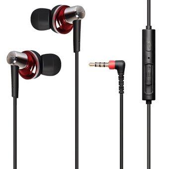 GranVela In-Ear Headphones Phrodi POD-300 Earbuds High Performance Enhanced Stereo Earphones With Microphones (Black Red) (Intl)  
