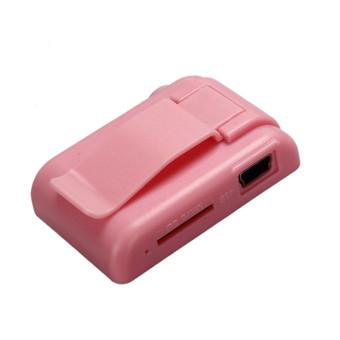 HKS 32GB Mini Clip Flower Pattern MP3 Player (Pink) (Intl)  