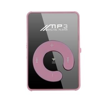 HKS 32GB Mini Clip USB MP3 Player with Micro TF/SD Card Slot and Earphone (Pink) (Intl)  