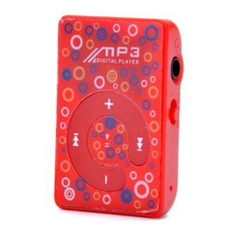 HKS 8GB Mini Clip USB MP3 Player with Micro TF/SD Card Slot and Earphone (Red) (Intl)  