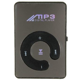 HKS Clip 32GB USB Mirror MP3 Music Player Support 1-Micro SD TF with Earphone (Black) (Intl)  