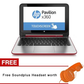 HP Pavilion X360 11-N028TU - 4GB - Intel Celeron N2830 - 11.6" - Merah + Gratis Headset Soundplus  