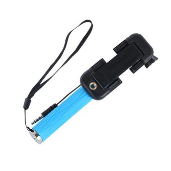 HQ Mini1 Wired Selfie Stick Extendable Monopod For Camera IOS Android Phone-Blue  