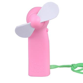 Handheld Mini Fan ABS Cooler Two Blades by 2x1.5V AA Charger (Pink)  