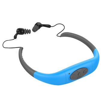 IPX8 Head Wearing Type Waterproof 8GB Water Resistant High Stereo MP3 Player (Blue + Grey)  