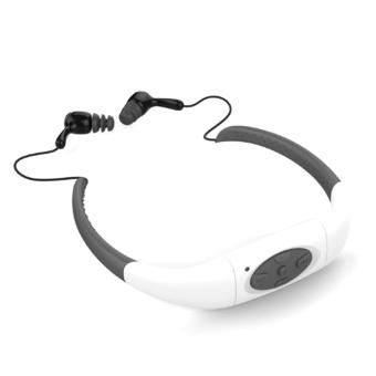IPX8 Head Wearing Type Waterproof 8GB Water Resistant High Stereo MP3 Player (White + Grey)  