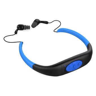 IPX8 Head Wearing Type Waterproof 8GB Water Resistant High Stereo MP3 Player (Blue + Black)  