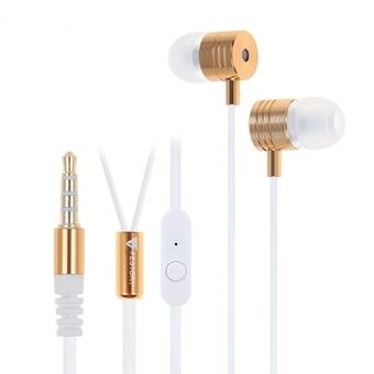 In-Ear Stereo Earphones with Wire Control + MIC for iPhone 6 & 6 Plus , iPhone 5 & 5S & 5C, iPhone 4 & 4S, iPad, iPod, Samsung Galaxy S 6 / S 5 / Note 4, HTC, Sony(Gold)  
