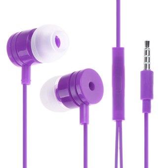In-ear Stereo Headphone Earphone Earbud w/Microphone For iphone HTC Samsung MP3 Purple (Intl)  