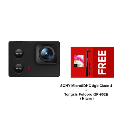 Isaw Edge Wi-Fi 4K + - 16MP - Hitam + Sony MicroSD 8gb + Fotopro QP-902E Monopod