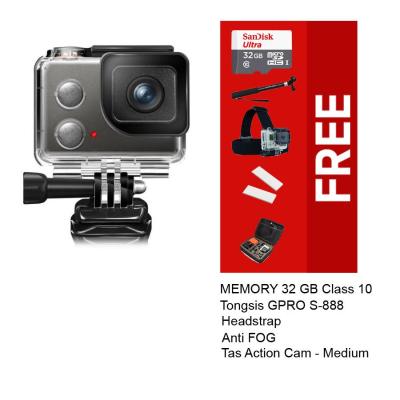 Isaw Wing Action Cam - 12 MP - Full HD - Free Sandisk Ultra 32GB + Tongsis Gopro/Brica/Xiaomi Yi