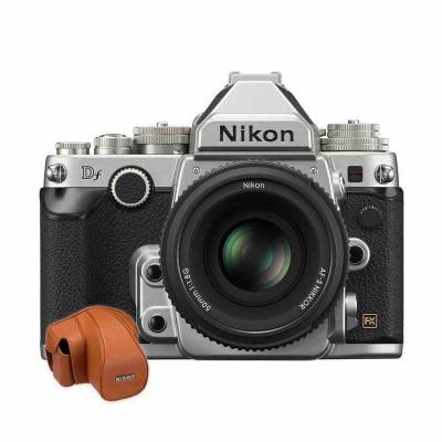 Kamera Nikon DF Series Kit 50mm f/1.8G Silver + leather case