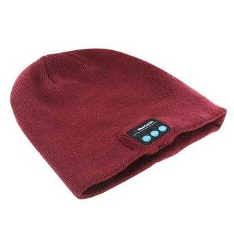 Knitted Bluetooth Headset Warm Winter Hat with Mic for Boy and Girl and Adults(Wind Red)(INTL)  