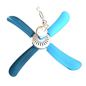 Kyowa 25W Kipas Mini Ceiling Fan 4 Baling-Baling Plastik - Biru  