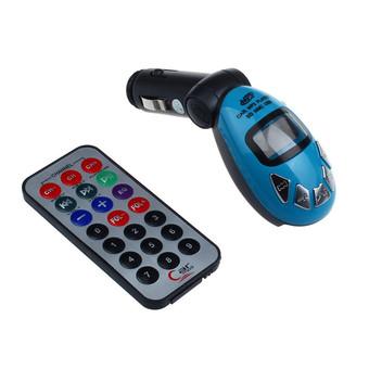 LCD Wireless FM Transmitter Car Kit MP3 Player Support USB SD MMC Slot (Blue)  