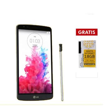 LG G3 Stylus Titan Black D690 Free Flip Case dan Perdana Indosat  