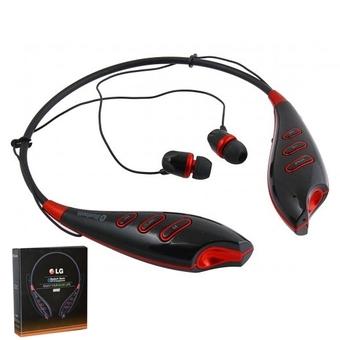 LG S740T Bluetooth Neckband Wireless Stereo Headset with FM Function - Hitam-Merah  