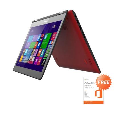 Lenovo Laptop 2in1 Yoga 500 Red Notebook [14 Inch/I5/nVidia/4 GB/Win 10] + Office 365 Personal