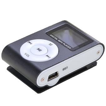 Linemart Mini MP3 Player Clip USB FM Radio LCD Screen Support for 32GB Micro SD (Black)  