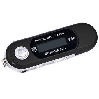 Linemart USB WMA MP3 Music Player With LCD Screen Earbud For TF Card/Micro SD (Black)  