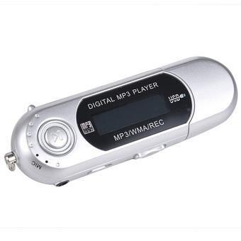 Linemart USB WMA MP3 Music Player With LCD Screen Earbud For TF Card/Micro SD (White)  