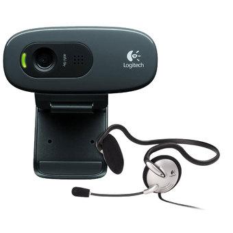 Logitech C270 HD Webcam + Mono Headset  