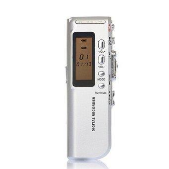 Loveboat Multifunctional Portable Rechargeable 4GB 650HR Digital Dictaphone Audio Voice Recorder USB Drive MP3 Player (Silver White) (Intl)  