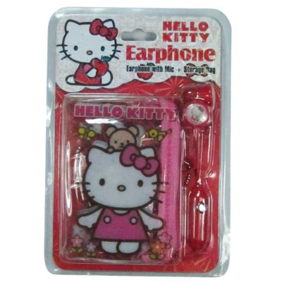 Meilyngiftshop Hello Kitty Merah Headset + Storage Bag