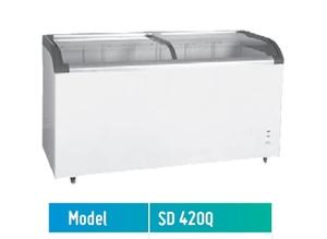 Mesin Pendingin/Kulkas/Sliding Curve Glass Freezer SD-420Q