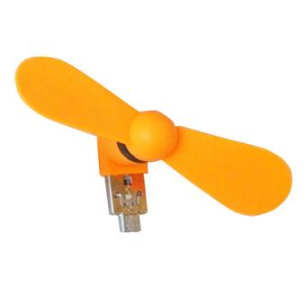 Micro USB Low Power Consumption Mini Portable Fan For Computers & Mobile Power - Orange (Intl)  